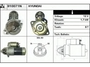 EDR 910071N starteris 
 Elektros įranga -> Starterio sistema -> Starteris
36100-27510, TM000A31201
