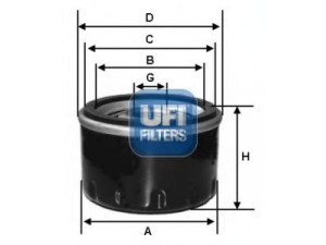 UFI 23.565.00 alyvos filtras 
 Techninės priežiūros dalys -> Techninės priežiūros intervalai
1230A040, 1321800010, A1321800010