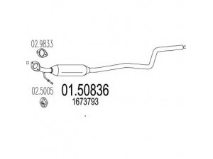 MTS 01.50836 vidurinis duslintuvas 
 Išmetimo sistema -> Duslintuvas
1673793