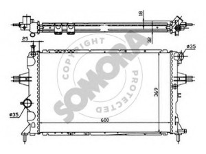SOMORA 211743 radiatorius, variklio aušinimas 
 Aušinimo sistema -> Radiatorius/alyvos aušintuvas -> Radiatorius/dalys
09119484, 09192578, 1300198