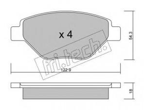 fri.tech. 559.0 stabdžių trinkelių rinkinys, diskinis stabdys 
 Techninės priežiūros dalys -> Papildomas remontas
41 06 091 92R, 77 01 206 73, 77 01 207 673