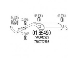 MTS 01.65490 galinis duslintuvas 
 Išmetimo sistema -> Duslintuvas
7700797692, 7700842929