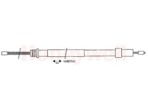 BENDIX 431212B trosas, stovėjimo stabdys 
 Stabdžių sistema -> Valdymo svirtys/trosai
474565