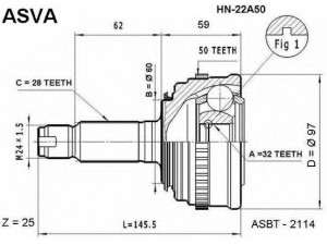 ASVA HN-22A50 jungčių komplektas, kardaninis velenas 
 Ratų pavara -> Sujungimai/komplektas
44010-SL5-N82, 44010-SM4-954, 44010-SM4-A11