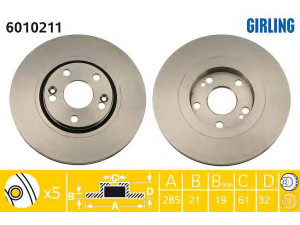 GIRLING 6010211 stabdžių diskas 
 Dviratė transporto priemonės -> Stabdžių sistema -> Stabdžių diskai / priedai
7700793047, 7700795751, 7700801101