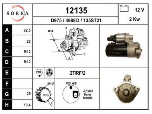 EAI 12135 starteris 
 Elektros įranga -> Starterio sistema -> Starteris