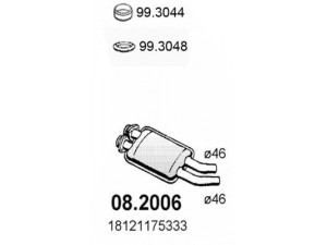 ASSO 08.2006 priekinis duslintuvas 
 Išmetimo sistema -> Duslintuvas
18121175333, 18129055848