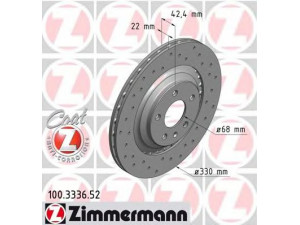 ZIMMERMANN 100.3336.52 stabdžių diskas 
 Stabdžių sistema -> Diskinis stabdys -> Stabdžių diskas
4F0 615 601 B
