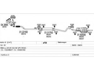 MTS C250185005305 išmetimo sistema 
 Išmetimo sistema -> Išmetimo sistema, visa