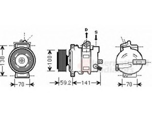 VAN WEZEL 0300K329 kompresorius, oro kondicionierius 
 Oro kondicionavimas -> Kompresorius/dalys
8K0 260 805 E, 8K0260805E, 8K0260805L