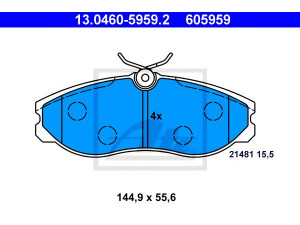 ATE 13.0460-5959.2 stabdžių trinkelių rinkinys, diskinis stabdys 
 Techninės priežiūros dalys -> Papildomas remontas
1954460, 1956495, 1957042, 41060-2X825