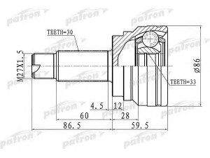 PATRON PCV3006 jungčių komplektas, kardaninis velenas 
 Ratų pavara -> Sujungimai/komplektas
31607545125