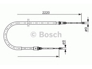 BOSCH 1 987 477 652 trosas, stovėjimo stabdys 
 Stabdžių sistema -> Valdymo svirtys/trosai
82 00 002 236, 82 00 253 905