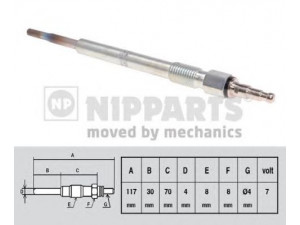 NIPPARTS N5715017 kaitinimo žvakė 
 Kibirkšties / kaitinamasis uždegimas -> Kaitinimo kaištis
MN980406