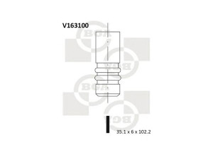 BGA V163100 įleidimo vožtuvas 
 Variklis -> Variklio uždegimo laiko reguliavimo kontrolė -> Vožtuvų eilė -> Vožtuvai/dalys
12786696