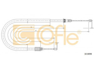 COFLE 10.6698 trosas, stovėjimo stabdys 
 Stabdžių sistema -> Valdymo svirtys/trosai
7700432012