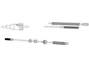 KAWE OP02157 trosas, stovėjimo stabdys 
 Stabdžių sistema -> Valdymo svirtys/trosai
522597, 522601, 90375405, 90421703
