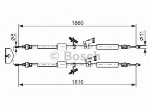 BOSCH 1 987 482 189 trosas, stovėjimo stabdys 
 Stabdžių sistema -> Valdymo svirtys/trosai
1490515, 1323904, 1525804, 3M51 2A603-BP