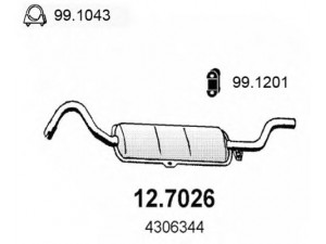 ASSO 12.7026 galinis duslintuvas 
 Išmetimo sistema -> Duslintuvas
4169532, 4306344
