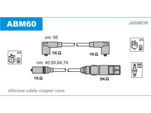 JANMOR ABM60 uždegimo laido komplektas 
 Kibirkšties / kaitinamasis uždegimas -> Uždegimo laidai/jungtys