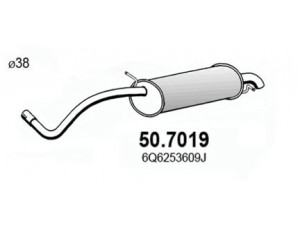 ASSO 50.7019 galinis duslintuvas 
 Išmetimo sistema -> Duslintuvas
6Q6253609CE, 6Q6253609J, 6Y6253609D