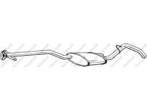 BOSAL 283-203 vidurinis duslintuvas 
 Išmetimo sistema -> Duslintuvas
8 52 315, 8 52 360, 8 52 940, 90351714