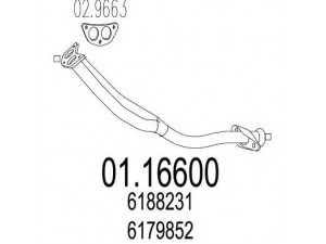 MTS 01.16600 išleidimo kolektorius 
 Išmetimo sistema -> Išmetimo vamzdžiai
6179852, 6188231