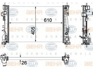 HELLA 8MK 376 756-241 radiatorius, variklio aušinimas 
 Aušinimo sistema -> Radiatorius/alyvos aušintuvas -> Radiatorius/dalys
505 1447 2