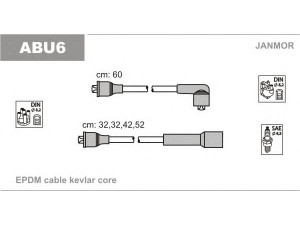 JANMOR ABU6 uždegimo laido komplektas 
 Kibirkšties / kaitinamasis uždegimas -> Uždegimo laidai/jungtys
056998031A, 171998031B, 321998031