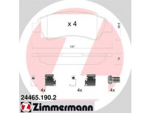ZIMMERMANN 24465.190.2 stabdžių trinkelių rinkinys, diskinis stabdys 
 Techninės priežiūros dalys -> Papildomas remontas
77364016, 425359, 425360, 425469