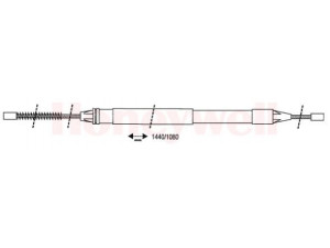 BENDIX 432922B trosas, stovėjimo stabdys 
 Stabdžių sistema -> Valdymo svirtys/trosai
7700424470, 7700424471, 7700834651