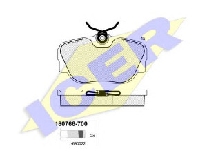 ICER 180766-700 stabdžių trinkelių rinkinys, diskinis stabdys 
 Techninės priežiūros dalys -> Papildomas remontas
34 11 1 154 442, 34 11 1 155 999