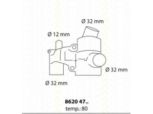 TRISCAN 8620 4780 termostatas, aušinimo skystis 
 Aušinimo sistema -> Termostatas/tarpiklis -> Thermostat
4428394, 4465120, 5951070, 5999818