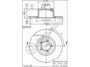 BREMBO 08.3296.10 stabdžių diskas 
 Stabdžių sistema -> Diskinis stabdys -> Stabdžių diskas
1522208, 1549700, 1549701, 1583835