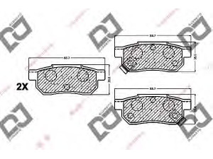 DJ PARTS BP1252 stabdžių trinkelių rinkinys, diskinis stabdys 
 Techninės priežiūros dalys -> Papildomas remontas
06022-SP8-000, 06022SP8000, 06430-SAA-J50