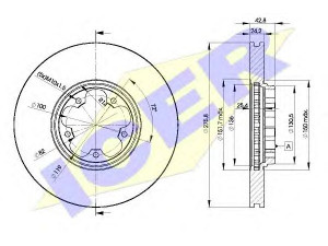 ICER 78BD5612-2 stabdžių diskas 
 Dviratė transporto priemonės -> Stabdžių sistema -> Stabdžių diskai / priedai
1C1W-1125-AA, 4 041 427, 4 395 257