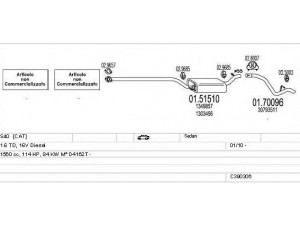 MTS C390306025137 išmetimo sistema 
 Išmetimo sistema -> Išmetimo sistema, visa