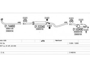 MTS C140018008497 išmetimo sistema 
 Išmetimo sistema -> Išmetimo sistema, visa