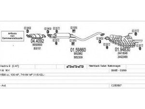 MTS C250597005803 išmetimo sistema 
 Išmetimo sistema -> Išmetimo sistema, visa
