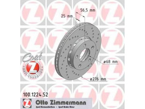 ZIMMERMANN 100.1224.52 stabdžių diskas 
 Dviratė transporto priemonės -> Stabdžių sistema -> Stabdžių diskai / priedai
895 615 301 D