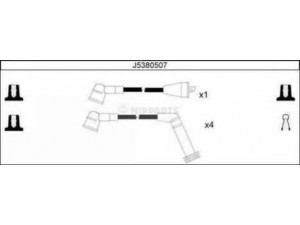 NIPPARTS J5380507 uždegimo laido komplektas 
 Kibirkšties / kaitinamasis uždegimas -> Uždegimo laidai/jungtys
27501-02A00