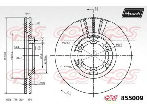 MAXTECH 855009.6880 stabdžių diskas 
 Stabdžių sistema -> Diskinis stabdys -> Stabdžių diskas
MB407031