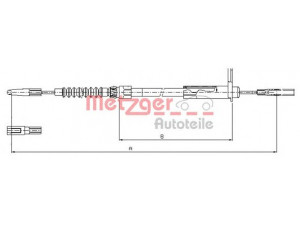 METZGER 10.9456 trosas, stovėjimo stabdys 
 Stabdžių sistema -> Valdymo svirtys/trosai
220 420 2885