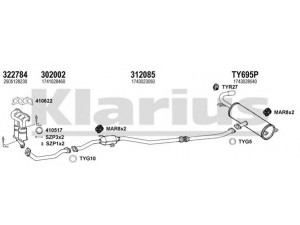 KLARIUS 900505U išmetimo sistema 
 Išmetimo sistema -> Išmetimo sistema, visa
