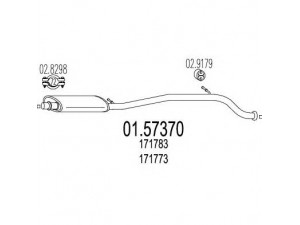 MTS 01.57370 vidurinis duslintuvas 
 Išmetimo sistema -> Duslintuvas
171773, 171783
