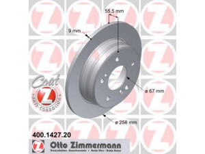 ZIMMERMANN 400.1427.20 stabdžių diskas 
 Dviratė transporto priemonės -> Stabdžių sistema -> Stabdžių diskai / priedai
202 423 00 1210, 202 423 0012