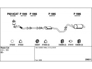 FENNO DW811 išmetimo sistema 
 Išmetimo sistema -> Išmetimo sistema, visa