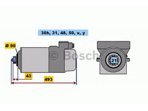 BOSCH 0 001 604 016 starteris