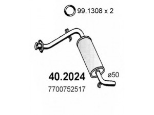 ASSO 40.2024 priekinis duslintuvas 
 Išmetimo sistema -> Duslintuvas
7700752517, 7700780032
