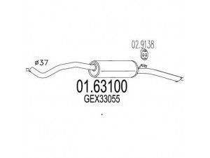 MTS 01.63100 galinis duslintuvas 
 Išmetimo sistema -> Duslintuvas
GEX33055